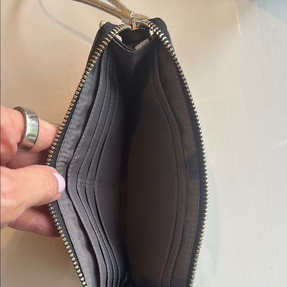 Coach Poppy Black and Silver Signature Wristlet - Picture 9 of 12